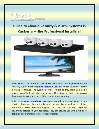 Guide to Choose Security & Alarm Systems in Canberra – Hire Professional Installers!