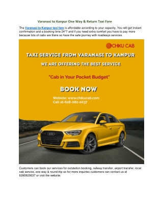 Varanasi to Kanpur One Way