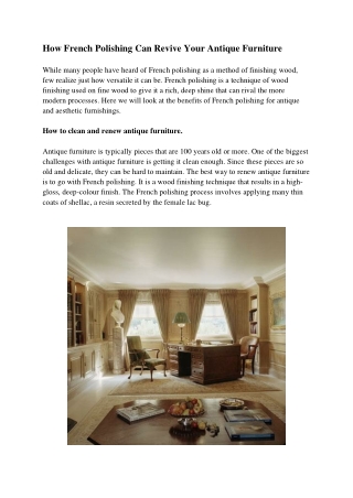 How French Polishing Can Revive Your Antique Furniture- (3)