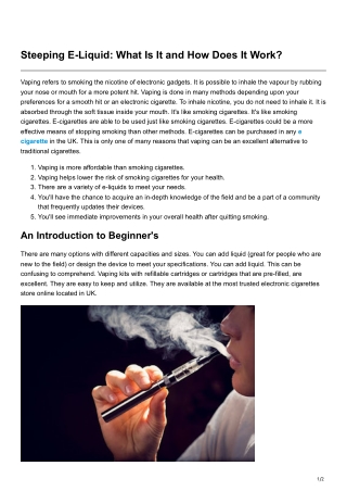 Steeping E-Liquid What Is It and How Does It Work