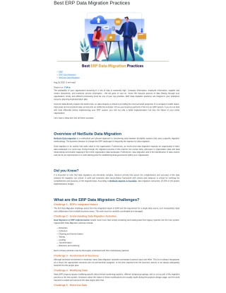 NetSuite Data Migration
