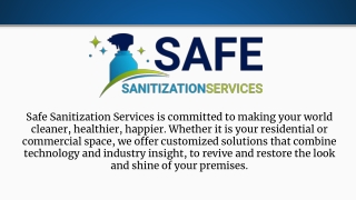 House Keeping Services - Safe Sanitization Services