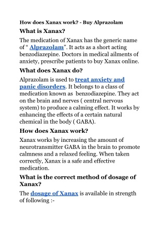 How does Xanax work_ - Buy Alprazolam
