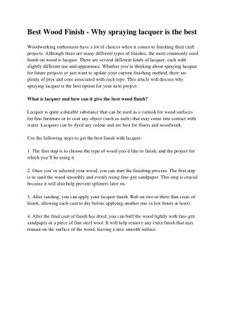 Best Wood Finish - Why spraying lacquer is the best- (4)