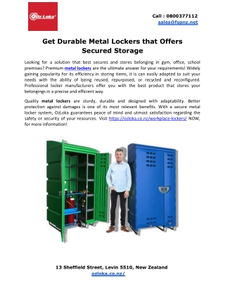 Get Durable Metal Lockers that Offers Secured Storage