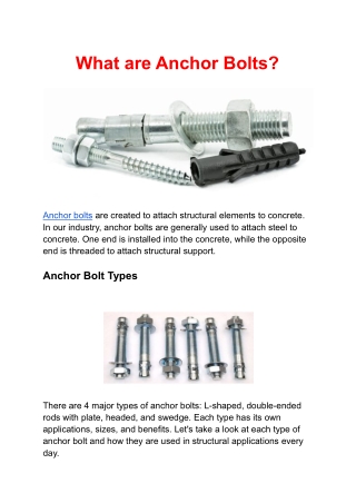 What are Anchor Bolts_ - Classic Metallic