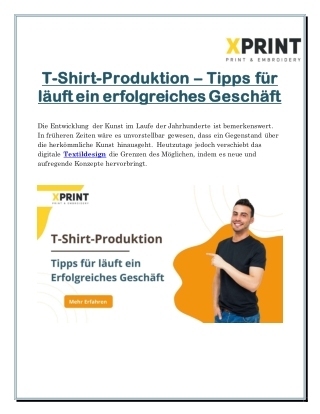 T-Shirt-Produktion – Tipps für läuft ein erfolgreiches Geschäft