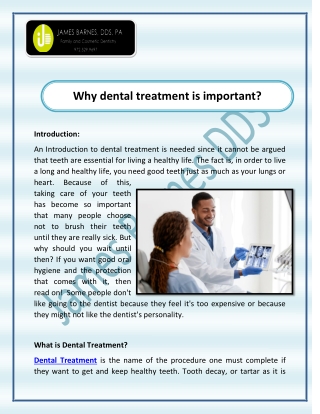 Why dental treatment is important