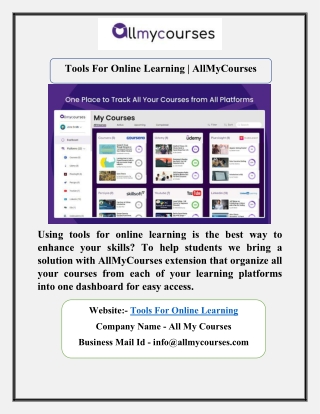 Tools For Online Learning | AllMyCourses