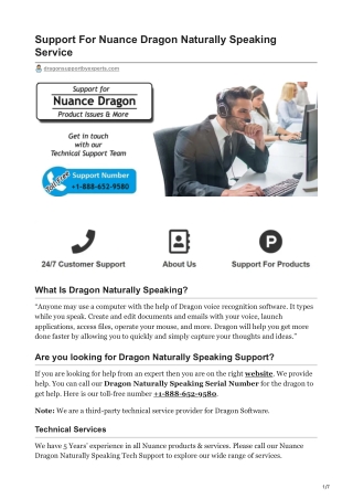 Nuance Dragon Naturally Speaking Support
