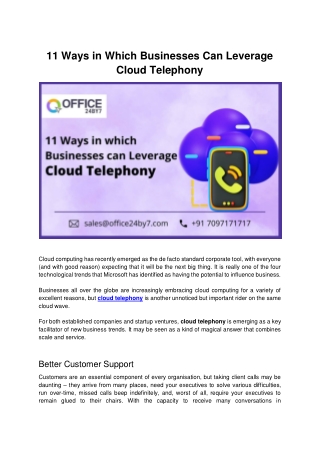 11 Ways in Which Businesses Can Leverage Cloud Telephony