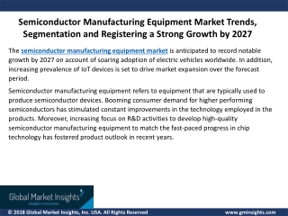 Semiconductor Manufacturing Equipment Market