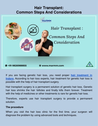 Hair Transpalnt _ Common Steps And Consideration.docx