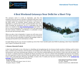 4 Best Weekend Getaways Near Delhi for a Short Trip