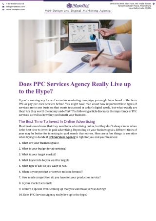 Does PPC Services Agency Really Live up to the Hype
