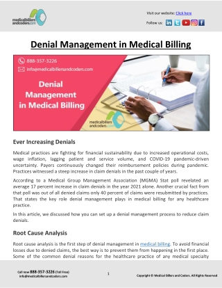 Denial Management in Medical Billing