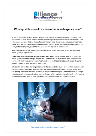 Agency for Executive Search and Executive Recruitment