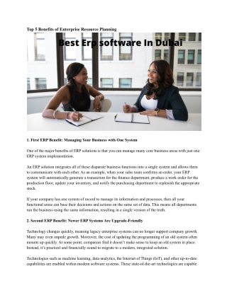 Best Erp software In Dubai