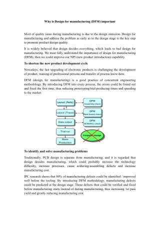 Why is Design for manufacturing (DFM) important