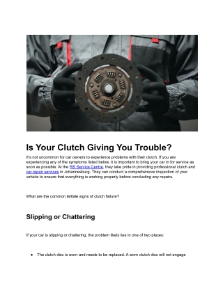 Is Your Clutch Giving You Trouble_ 