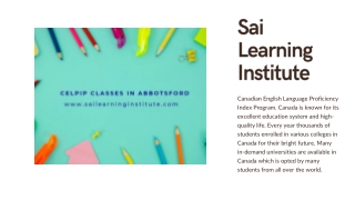 Celpip classes in Abbotsford - Sai Learning Insititute