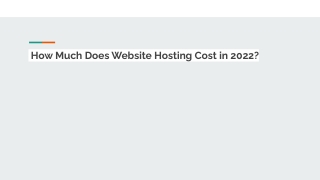 Website Hosting Cost
