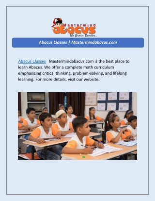 Abacus Classes | Mastermindabacus.com