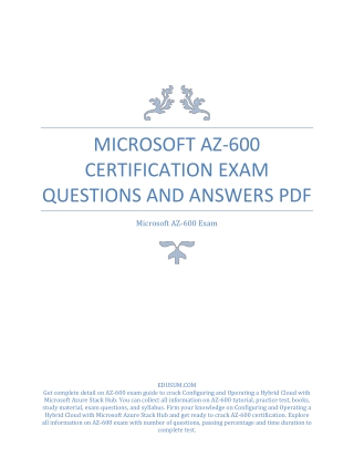 [UPDATED] Microsoft AZ-600 Certification Exam Questions and Answers PDF