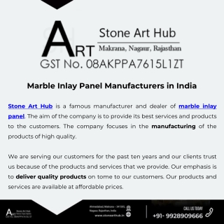 Marble Inlay Panel Manufacturers in India