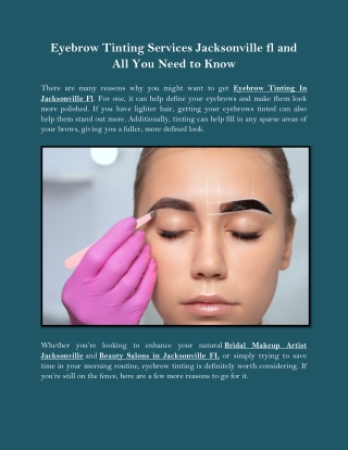 Eyebrow Tinting Services Jacksonville fl and All You Need to Know