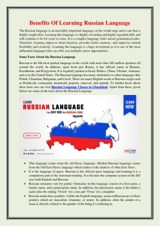 Benefits Of Learning Russian Language