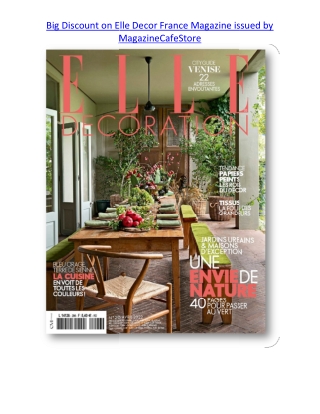 Big Discount on Elle Decor France Magazine issued by MagazineCafeStore