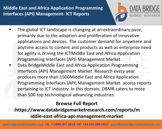 Middle East and Africa Application Programming Interfaces (API) Management Market pdf