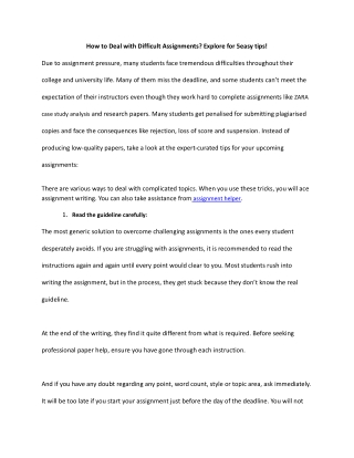How to Deal with Difficult Assignments_ Explore for 5easy tips!
