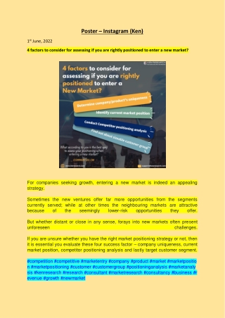 4 factors to consider for assessing if you are rightly positioned to enter a new market