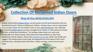 Collection Of Reclaimed Indian Doors