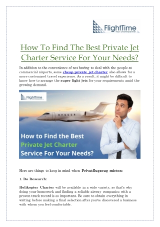 What Are The Best Ways To Find A Private Jet Charter Service?