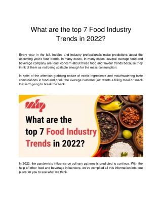 MFP - What are the top 7 Food Industry Trends in 2022_