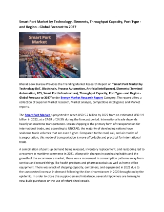 Global Smart Port Market Research Report 2022-2027