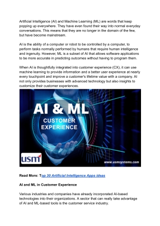 Best ways AI & ML Can Improve Customer Experience