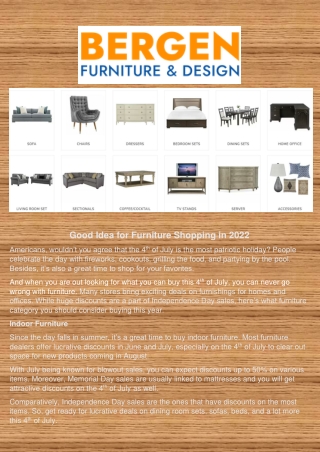 Good Idea for Independence Day 2022 Furniture Shopping - Bergen Furniture & Design