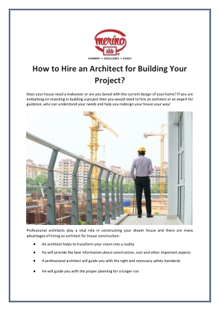 How to Hire an Architect for Building Your Project