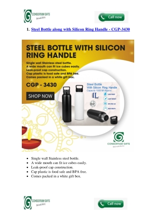 Steel Bottle With Silicon Ring Handle