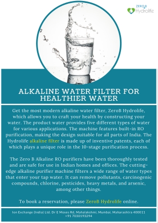 Alkaline Water Filter for Healthier Water