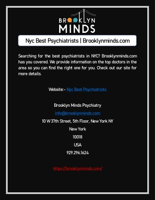 Nyc Best Psychiatrists | Brooklynminds.com