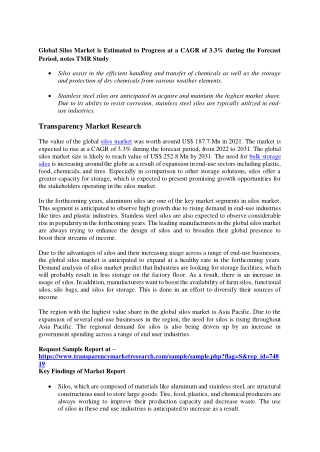 Silos Market is Estimated to Progress at a CAGR of 3.3%  by 2031