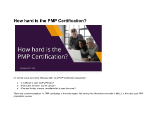 How hard is the PMP Certification?