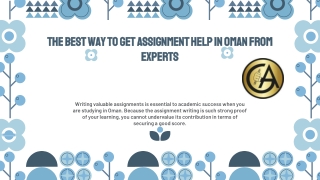 The best way to get assignment help in Oman from Experts