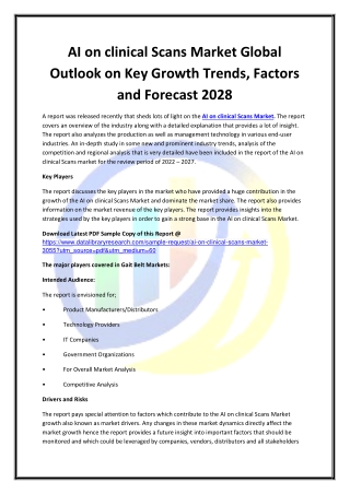 Global AI on clinical Scans Market Opportunities and Forecast 2020-2027