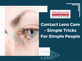 Contact Lens Care – Simple Tricks For Simple People